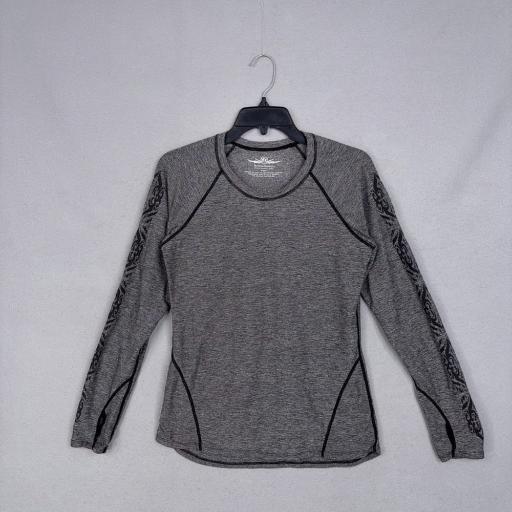 Snow Angel Top Womens Medium Gray Heather Graphic Long Sleeve Baselayer Gorpcore